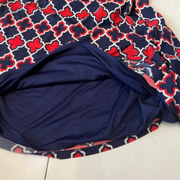 41 Hawthorn Navy, Red & White Faux Wrap Office Career Dress NWOT Size M - Picture 9 of 14